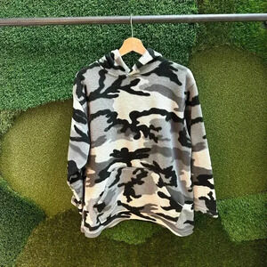 Vintage  Snow Camouflage Hoodie Large